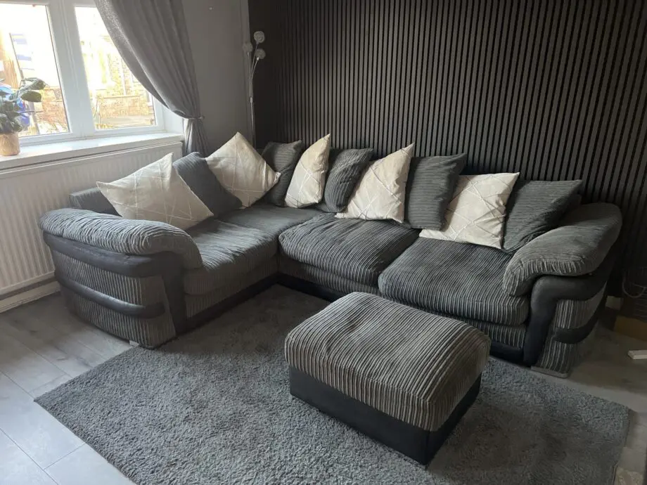 Harvey’s grey corner sofa