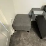 2 x Grey Bronby Right Hand Corner Sofas from Furniture VIllage, 3 yrs old, excellent condition as new, and storage footstool