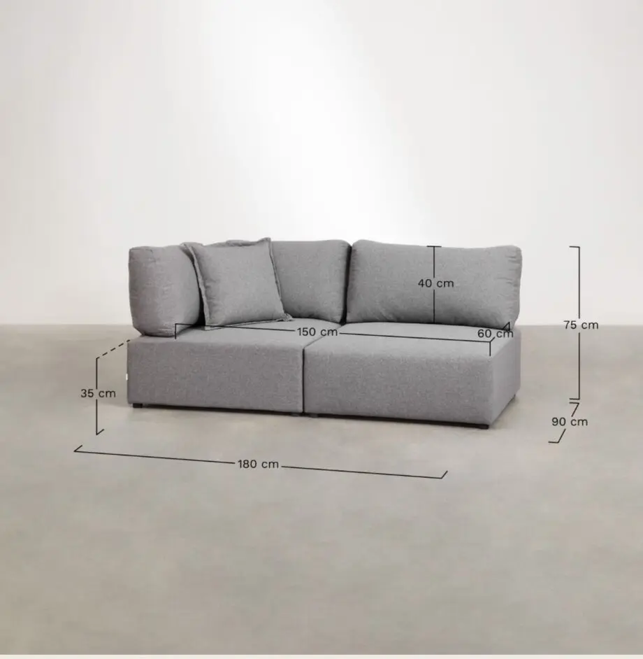 Convenient grey modular couch