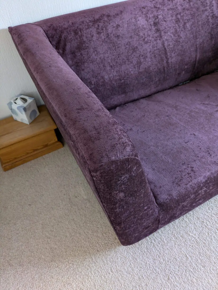 Multiyork Nevada dark plum fabric 3 seater 2 cushion sofa