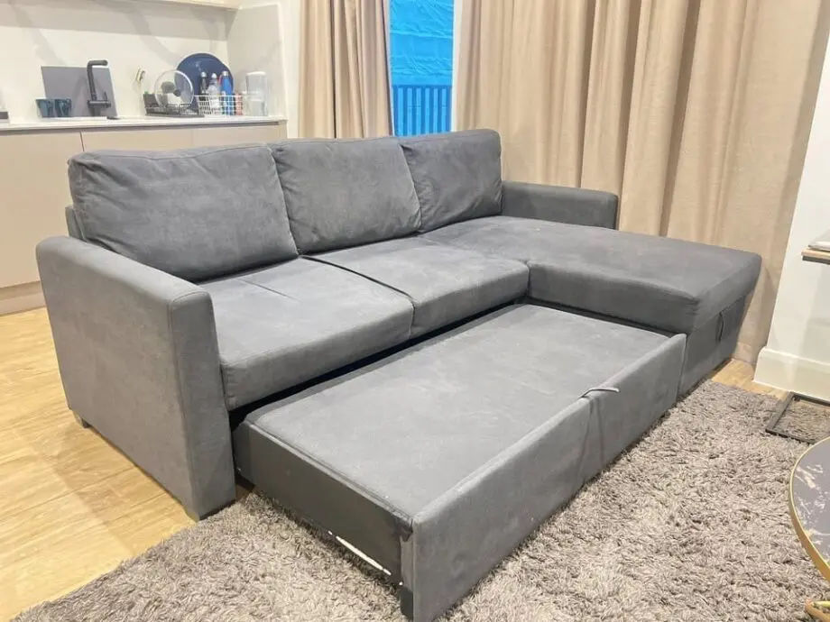 Habitat Reagan Left Hand Corner Chaise Sofa Bed - Charcoal
