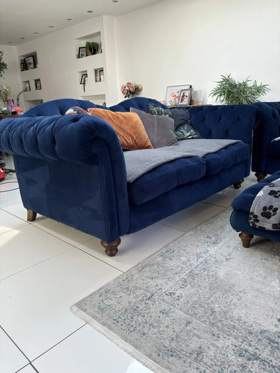 JOULES Velvet 4 Seater Sofa and 3 Seater Sofa