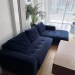 Luciano Right Hand Facing Chaise End Corner Sofa, Twilight Blue Velvet