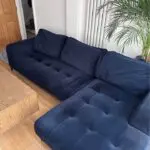 Luciano Right Hand Facing Chaise End Corner Sofa, Twilight Blue Velvet