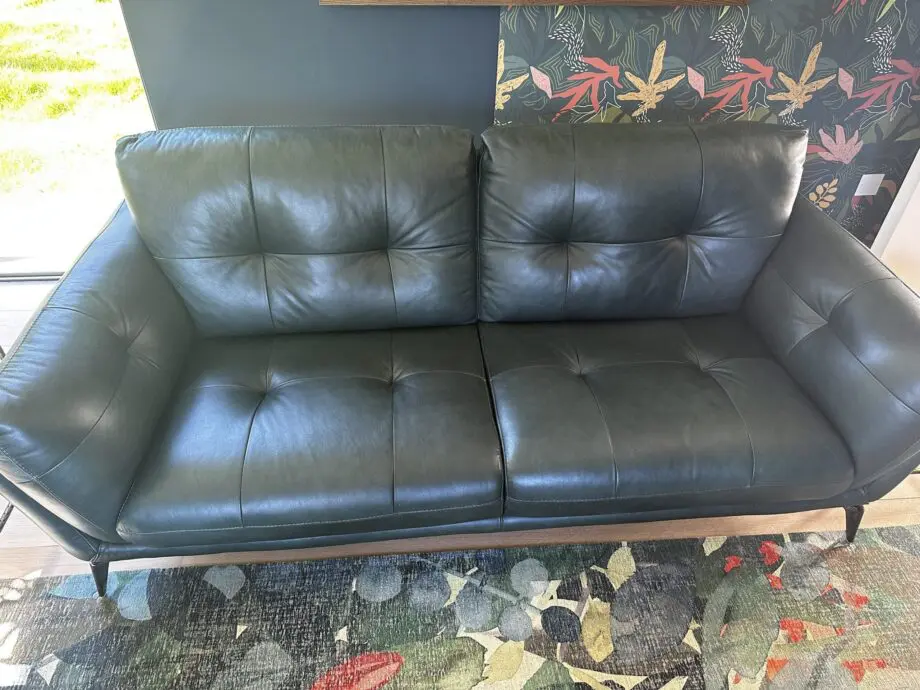 DFS- Green Harlan Sofa Set (2x3 seater, chair and footstool)