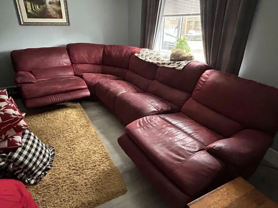 Modular 5 Seat Fabric Corner Sofa With Recliners