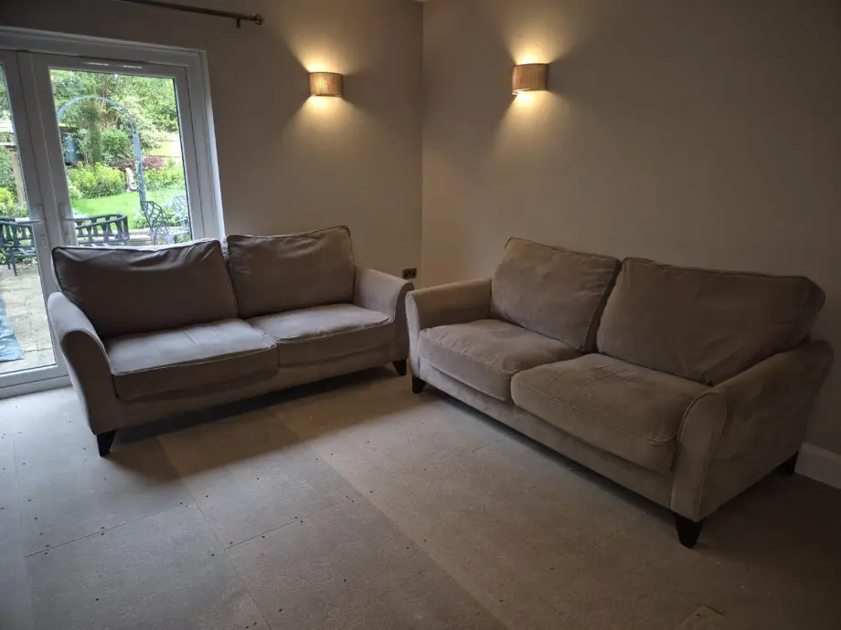Debenhams fyfield taupe 2 x 3 seater sofas