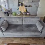 Bright new Dwell Matera 3 seater sofa, light gray