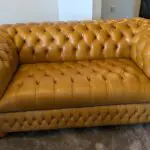 2 seat leather chesterfield sofa