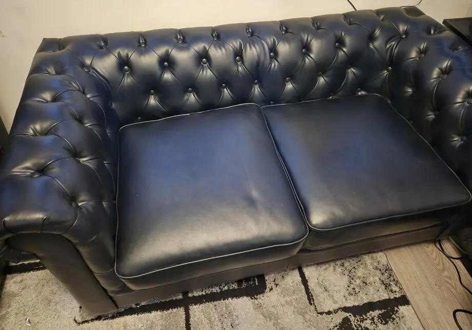 Hampton 2 Seater Chesterfield Sofa Set, Antique Chestnut Premium Faux Leather