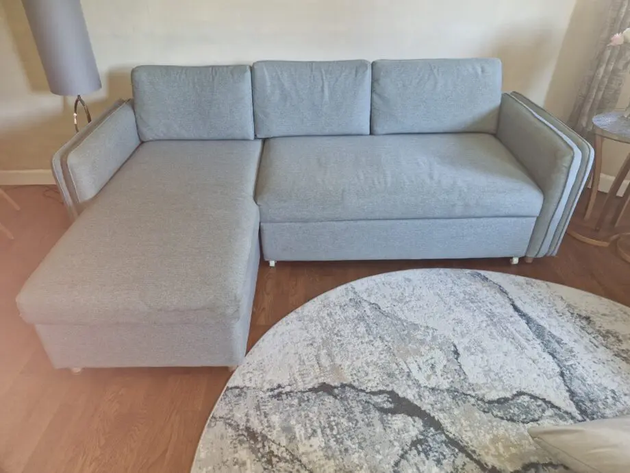 &S Light grey corner sofa bed with storage