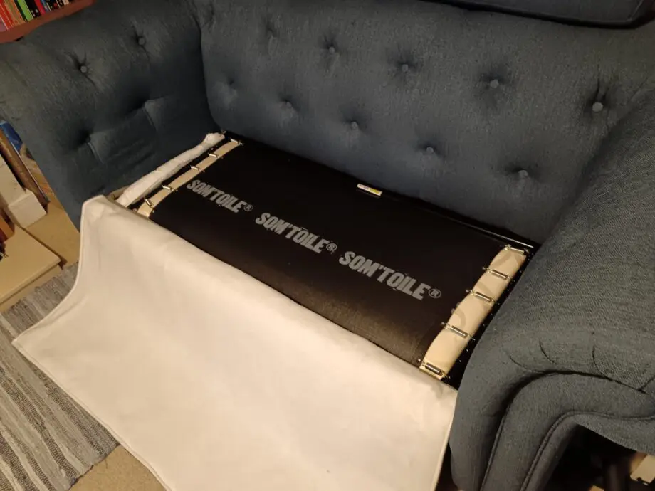 DFS Belair dark blue 2 seater sofabed excellent condition