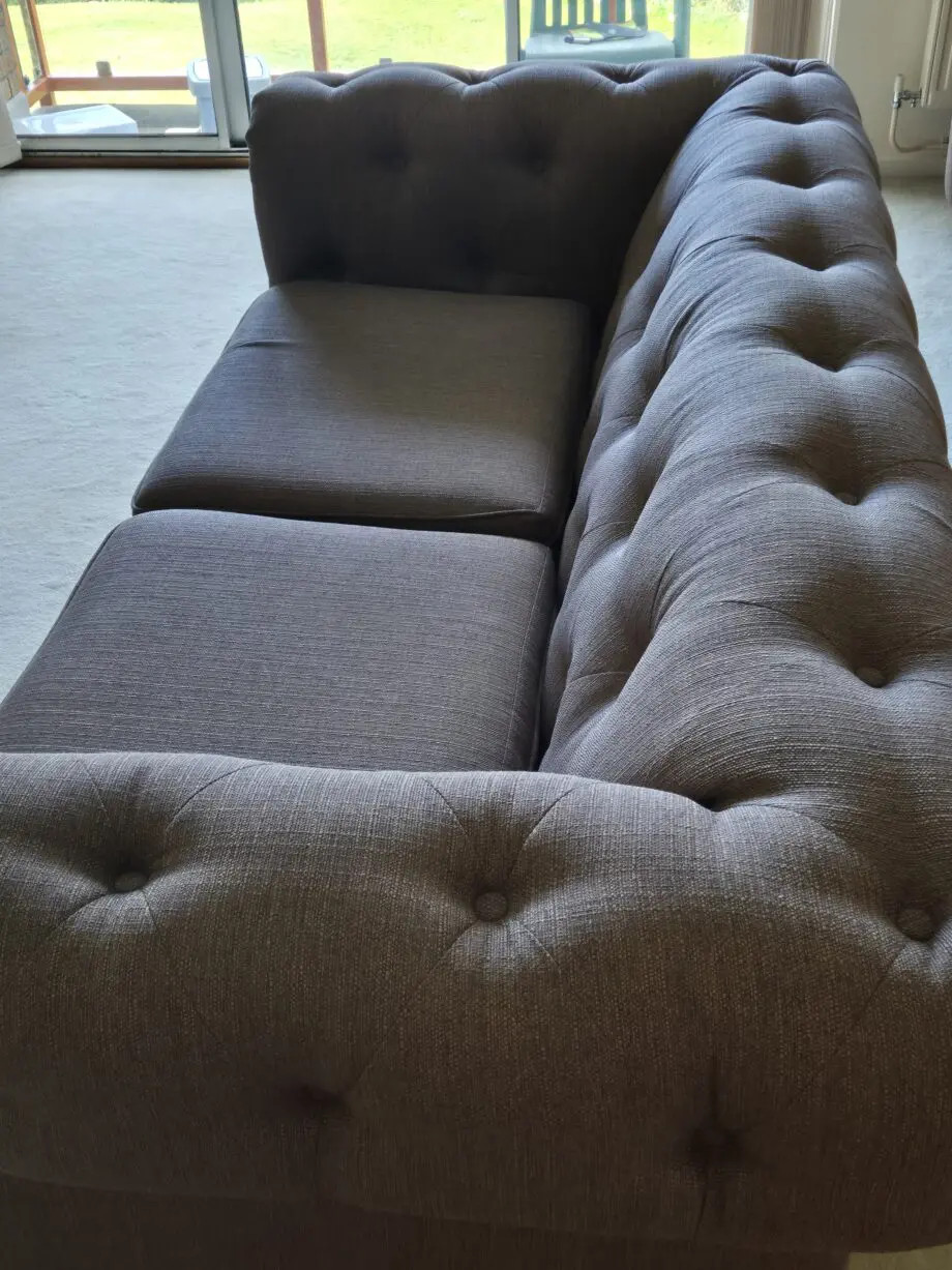 Classic Brown Fabric 3 seater sofa with 1 seater Arm chair
