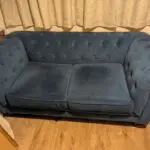 Habitat navy velvet sofa