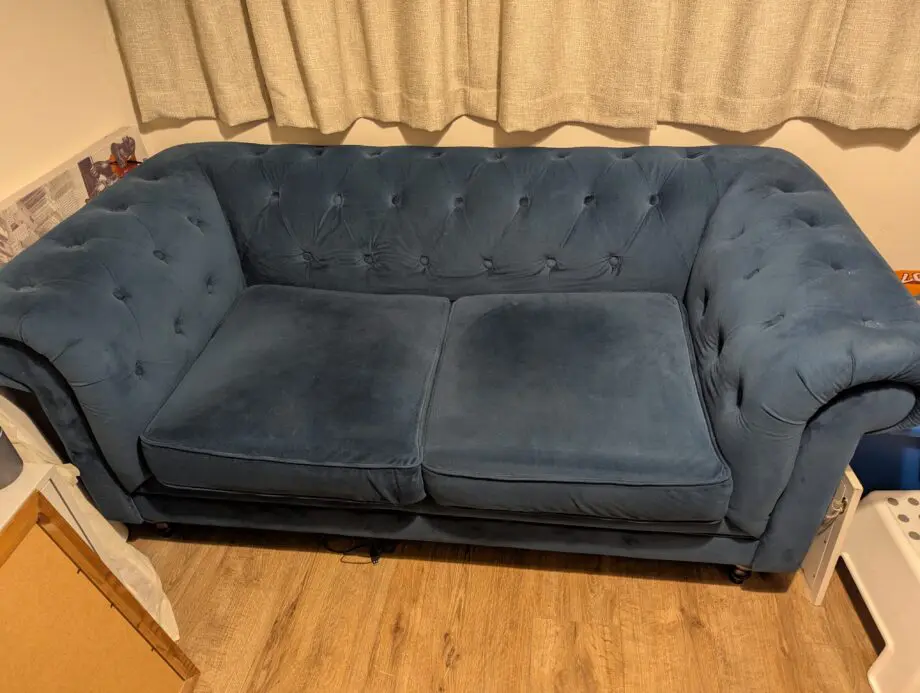 Habitat navy velvet sofa