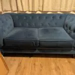 Habitat navy velvet sofa