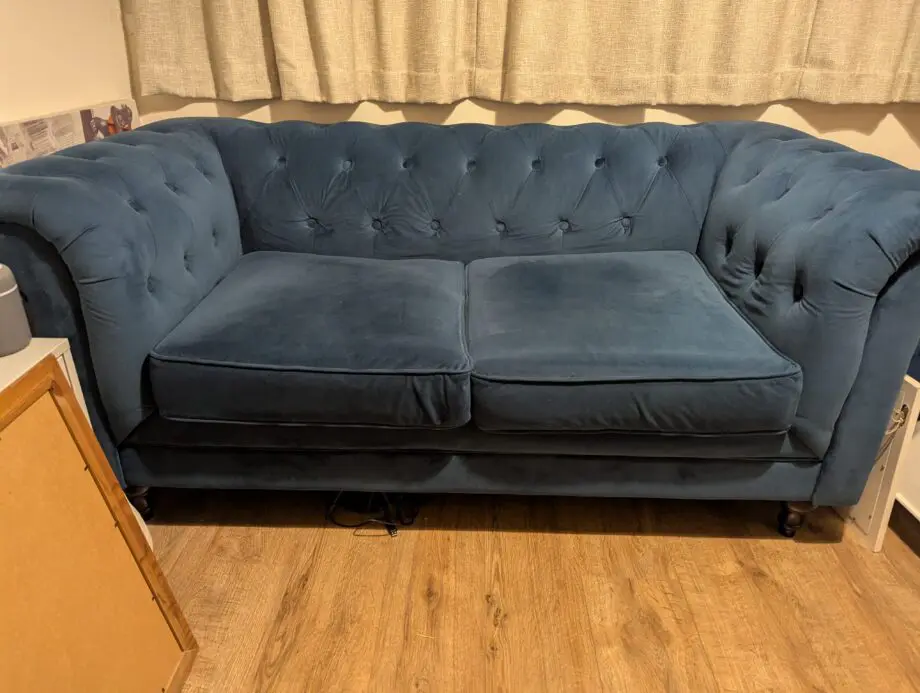 Habitat navy velvet sofa