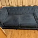 Habitat navy velvet sofa