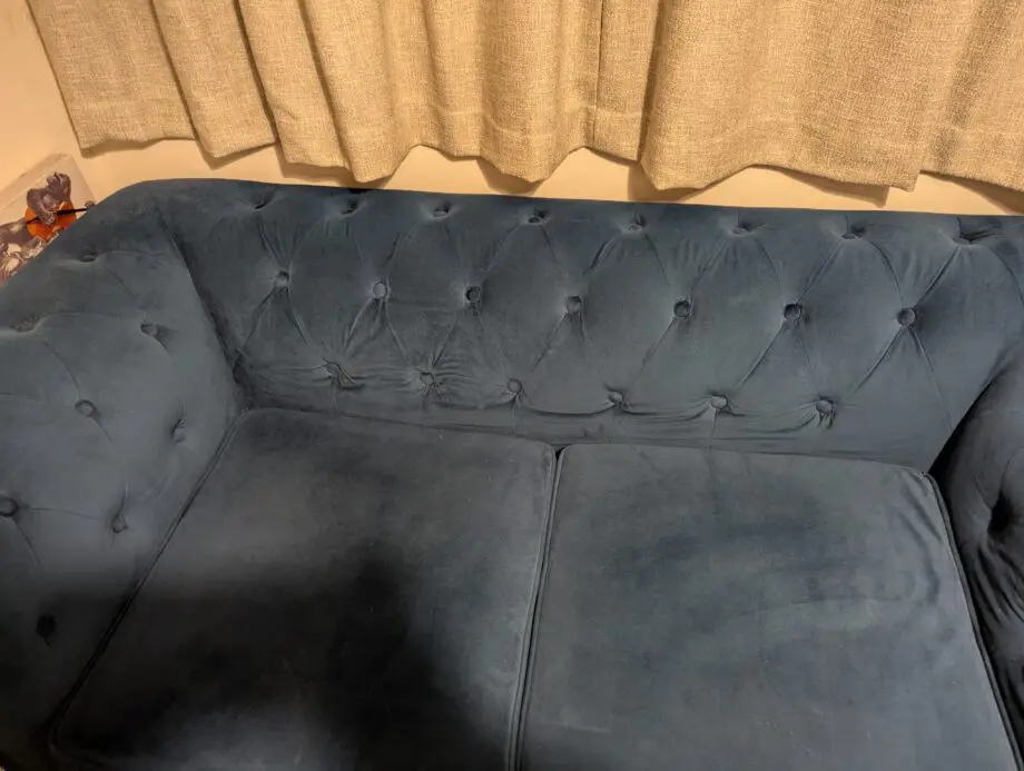 Habitat navy velvet sofa