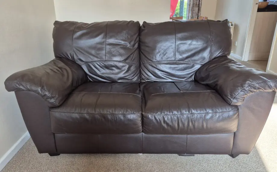 Brown Leather 2 and 3 seater sofa set