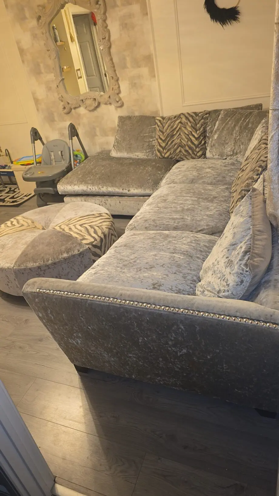 Large dfs sofa and footstool