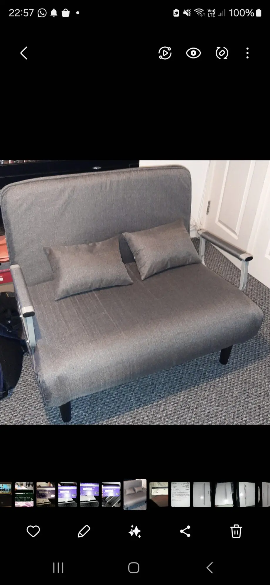 Grey double reclining brand new sofa bed