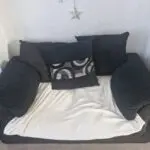 2+3 seater fabric black sofa's