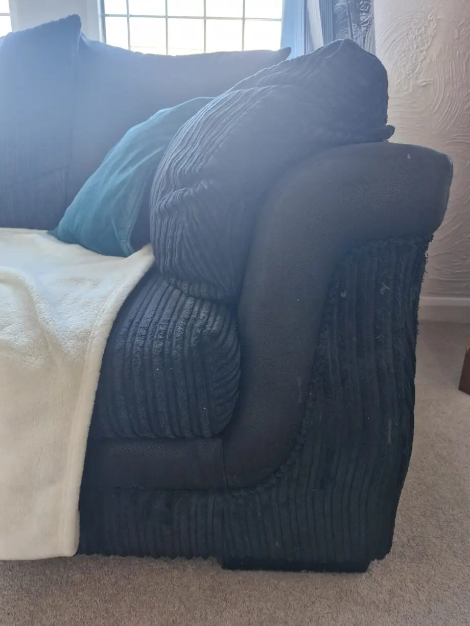 2+3 seater fabric black sofa's
