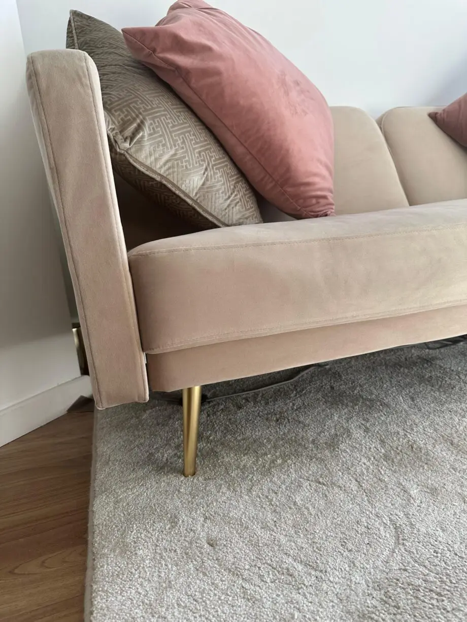 MADE.COM Eulia beige/tan velvet sofa bed