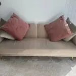 MADE.COM Eulia beige/tan velvet sofa bed
