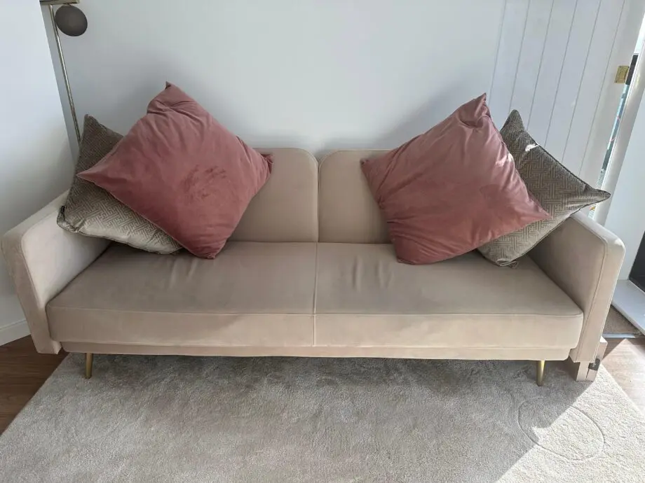 MADE.COM Eulia beige/tan velvet sofa bed