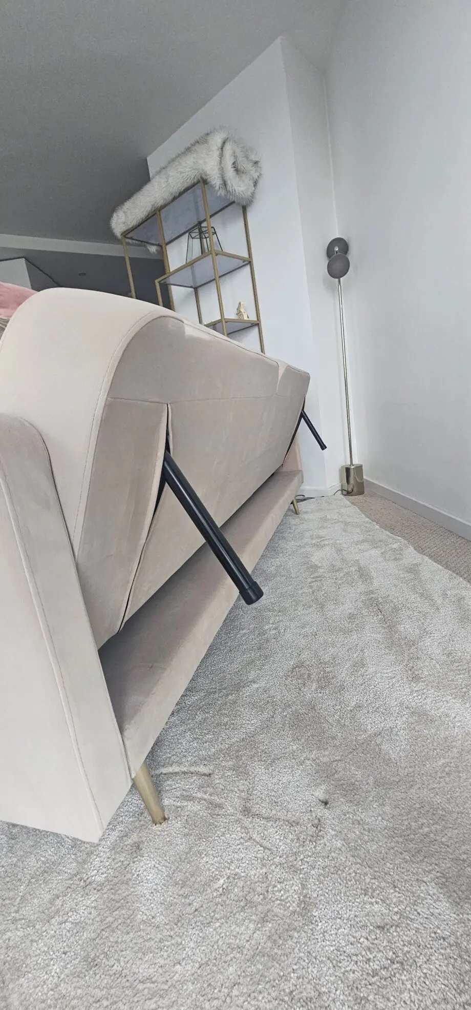 MADE.COM Eulia beige/tan velvet sofa bed