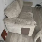 Stone fabric sofa set (includes a 3 seater and a 2 seater)