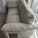 Stone fabric sofa set (includes a 3 seater and a 2 seater)