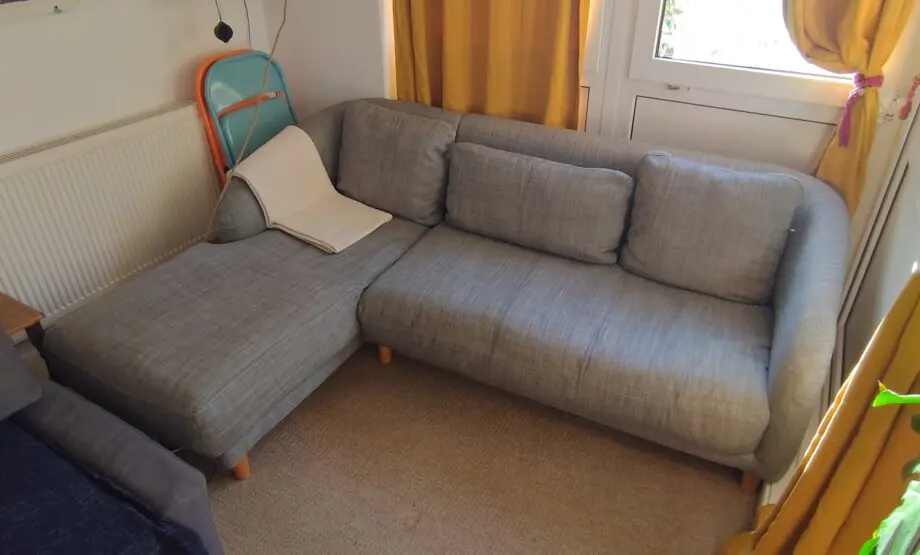 Designer (Habitat), grey, good condition corner sofa