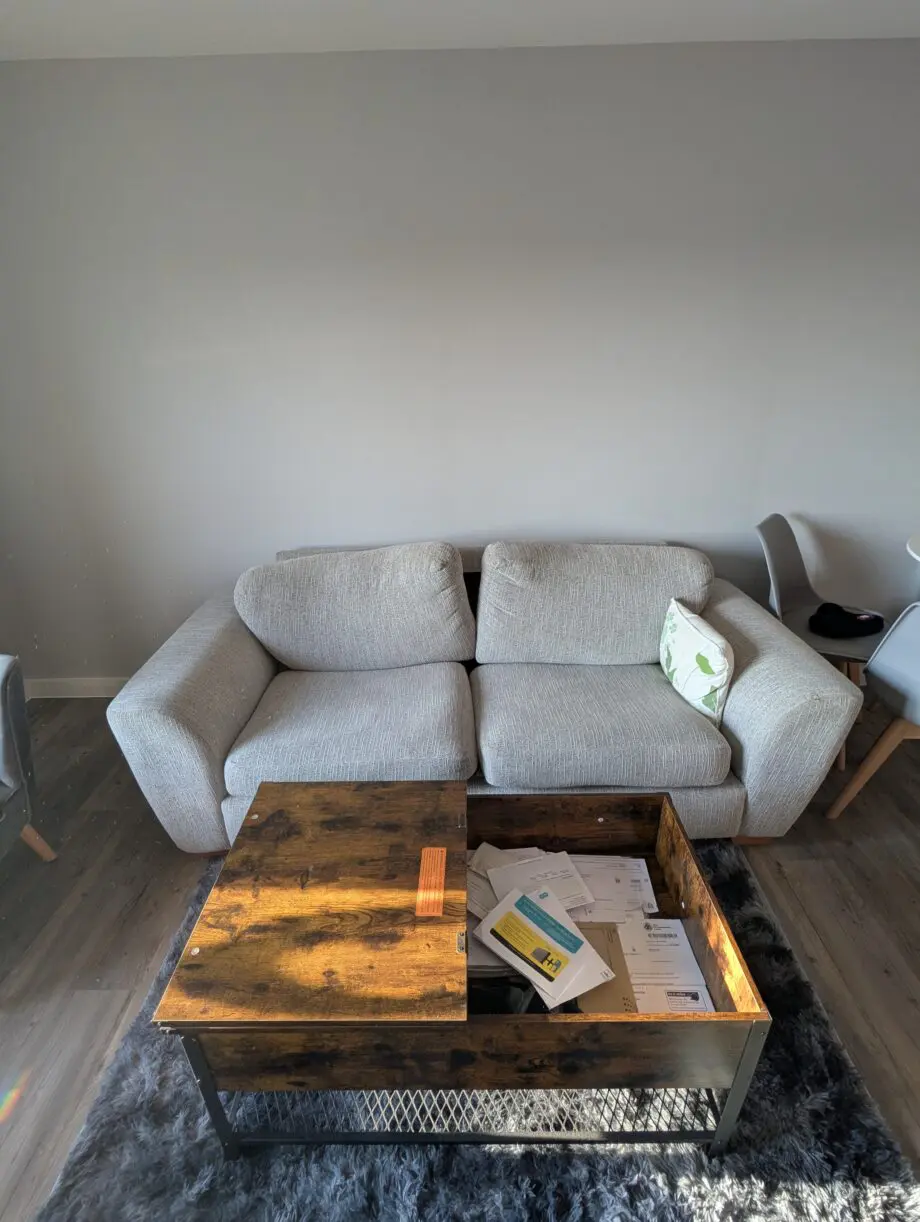 Modern Off White Three Seater Sofa Big Enough for One Adult to Sleep
