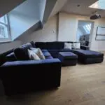 Moores interiors Navy Luxury bespoke U-shaped sofa