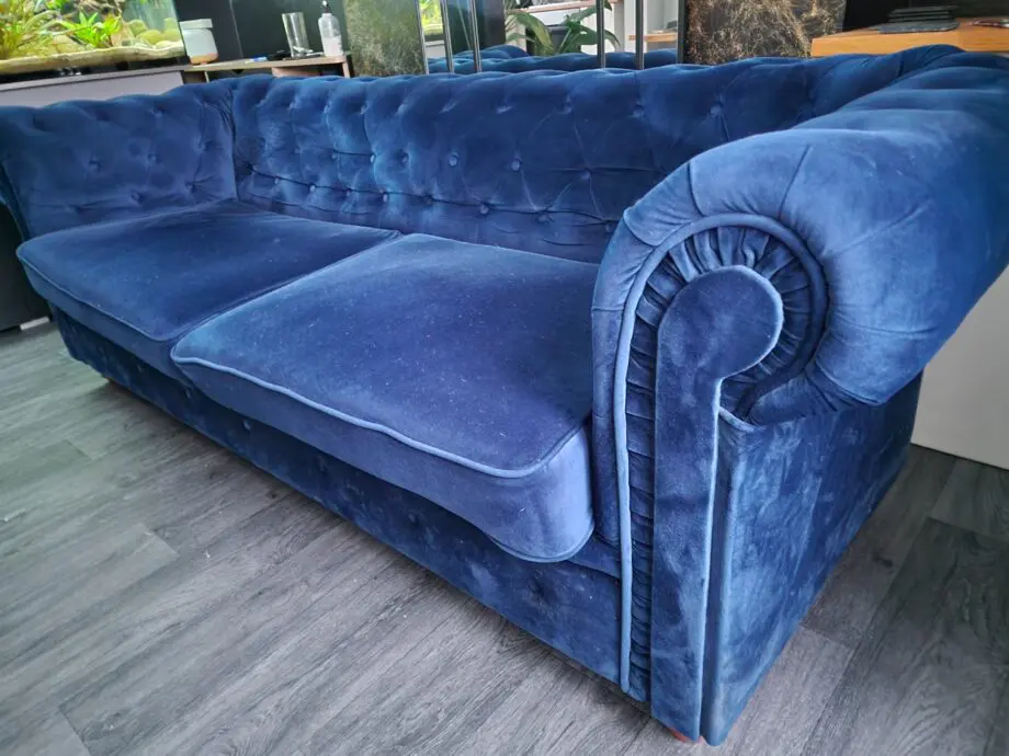 blue chesterfield