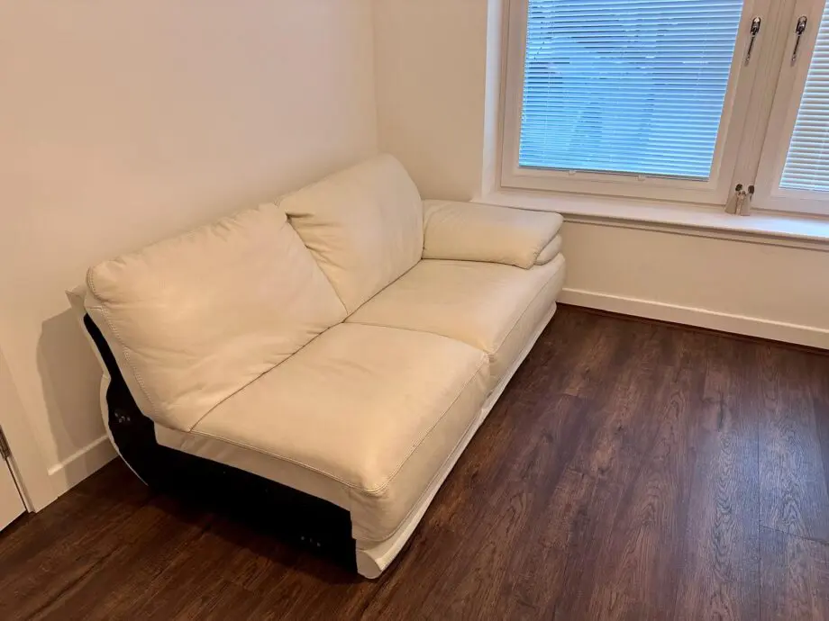 chateau d'ax original leather ivory corner sofa