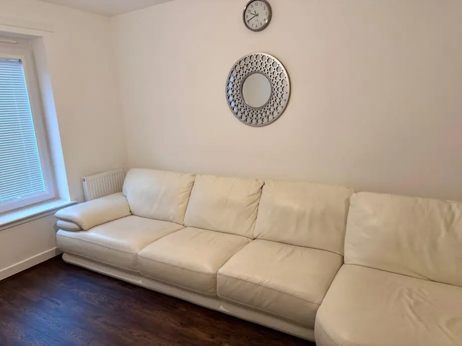 chateau d'ax original leather ivory corner sofa