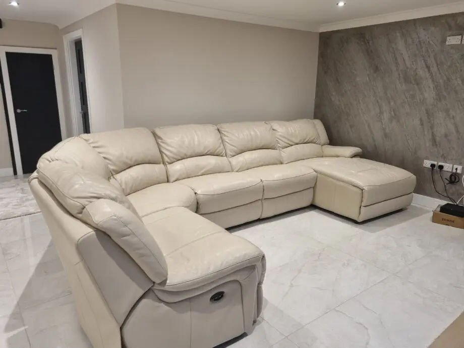 World of Leather Link Leather Corner Chaise Power Sofa