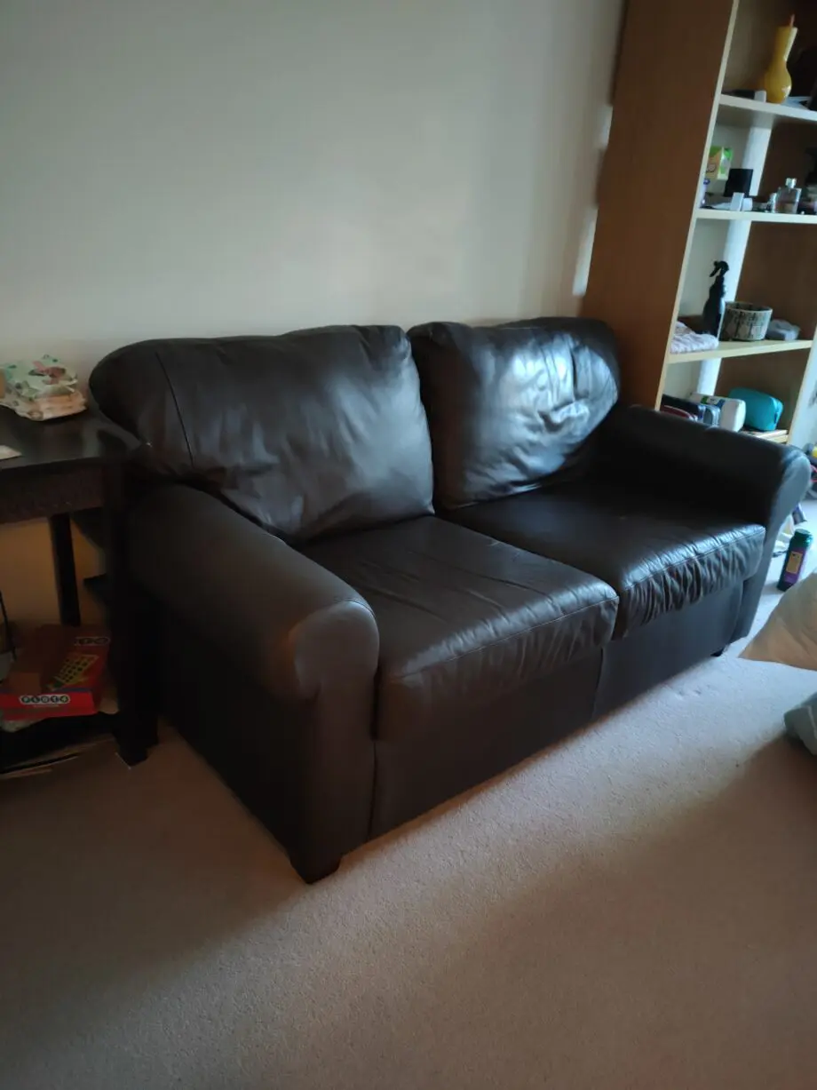 Leather 2 Seater Sofa Brown
