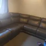 Leather electric corner recliner sofa