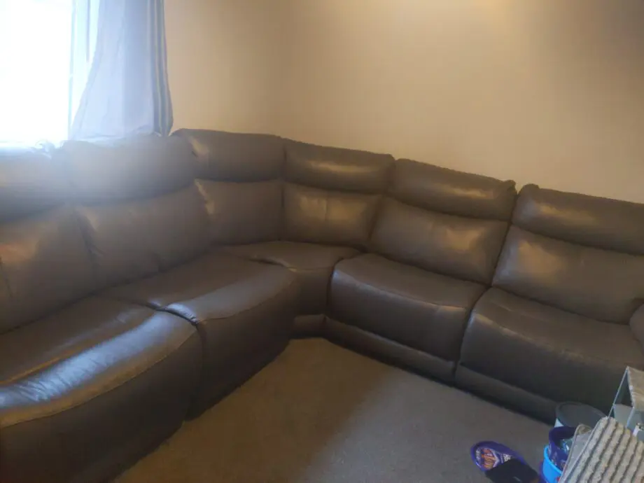 Leather electric corner recliner sofa