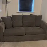 GRÖNLID 2-seat sofa-bed and ottoman footstool in Tallmyra medium grey
