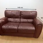 Burgundy Leather Sofa 2 Seater