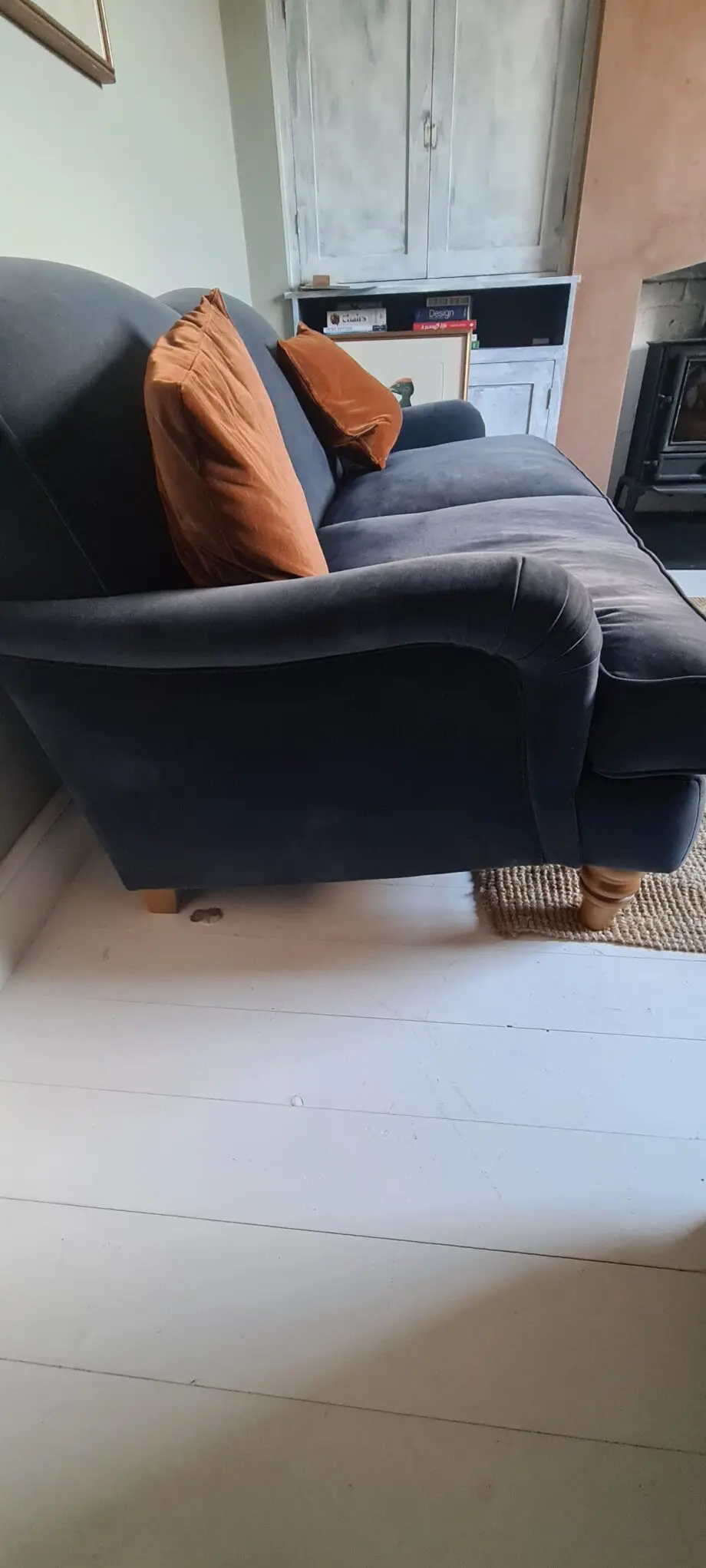 Love Your Home Eliza Sofa Velvet Storm Blue 3 seater sofa