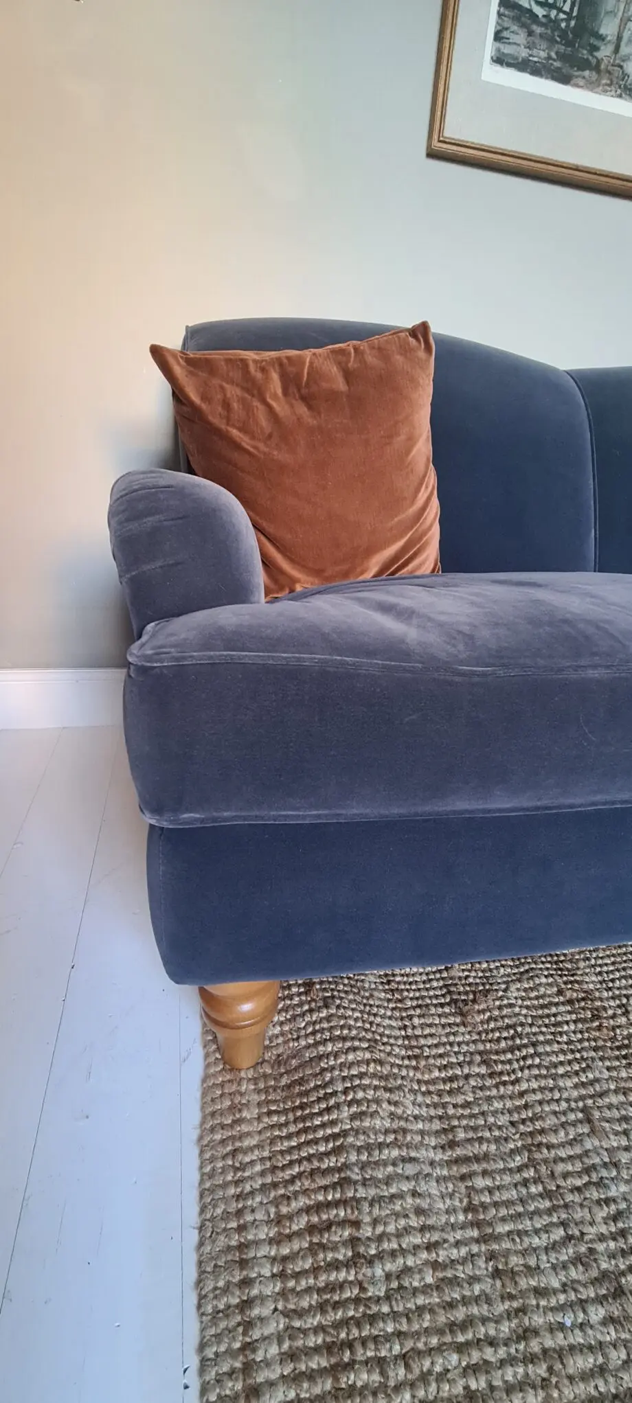 Love Your Home Eliza Sofa Velvet Storm Blue 3 seater sofa