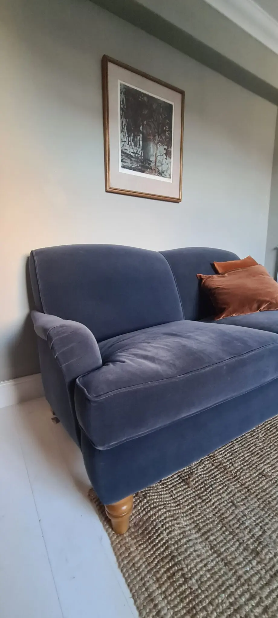 Love Your Home Eliza Sofa Velvet Storm Blue 3 seater sofa
