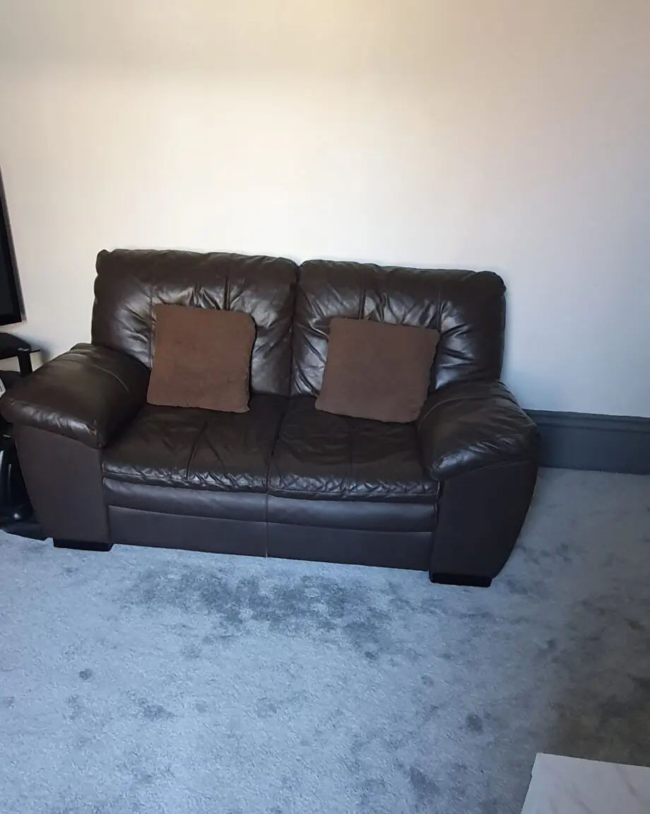 DFS 2 seater leather sofa